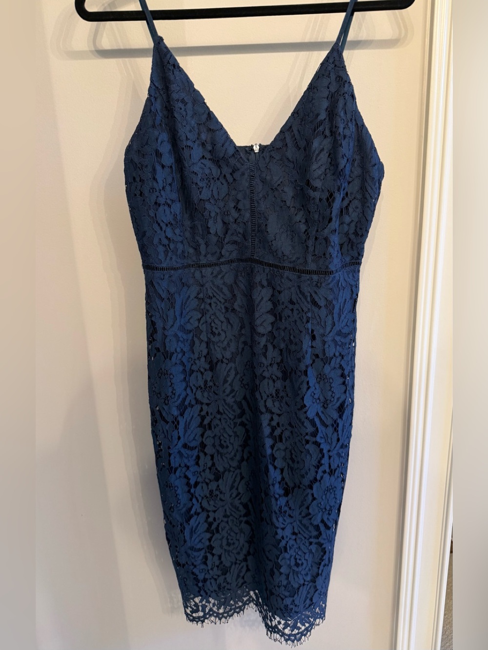 ASTR the Label Navy Lace Midi Dress
